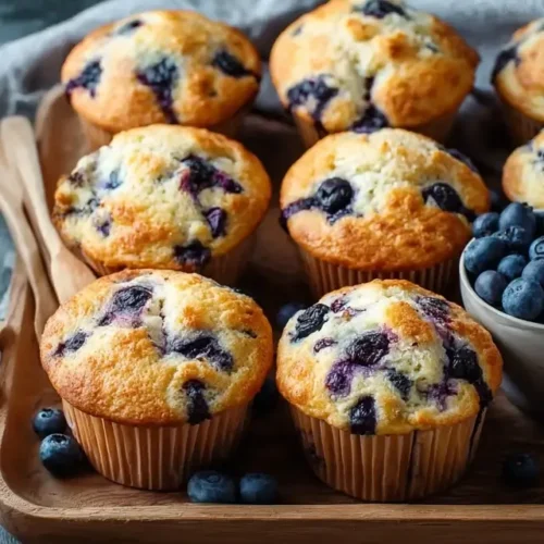 How to Make Blueberry Yogurt Muffins This easy blueberry yogurt muffins recipe comes together in just a few simple steps. Lightly sweet, moist, and bursting with berries, it’s the kind of bake that feels homemade in all the right ways. Step 1 – Prep the Base To start your blueberry yogurt muffins, preheat your oven to 375°F and line a muffin tray with paper liners. In a large mixing bowl, whisk together melted butter, eggs, thick Greek yogurt, honey, and a splash of vanilla extract. The base of your blueberry yogurt muffins should be smooth and creamy before adding anything else—this is where all that moist texture comes from. Step 2 – Add the Dry Ingredients In a separate bowl, combine the flour, baking powder, baking soda, and a pinch of salt. Slowly add the dry mixture into your wet ingredients, stirring gently. With blueberry yogurt muffins, it’s important not to overmix. A few streaks of flour are fine—overworking the batter can make your muffins dense instead of fluffy. Step 3 – Fold in the Blueberries Time to bring your blueberry yogurt muffins to life! Gently fold in the fresh or frozen blueberries along with a bit of lemon zest. If you’re using frozen berries, toss them in a teaspoon of flour before adding them to the batter. This little trick helps keep the batter light and prevents it from turning purple. Step 4 – Fill and Bake Scoop the batter evenly into your prepared muffin tray, filling each liner about three-quarters full. Pop your blueberry yogurt muffins into the oven and bake for 18 to 22 minutes. You’ll know they’re ready when the tops are golden and a toothpick inserted in the center comes out clean. Let your blueberry yogurt muffins cool in the pan for about 5 minutes before transferring them to a wire rack. Once fully cooled, they’re ready to enjoy—soft, tangy, and full of juicy bursts in every bite.
