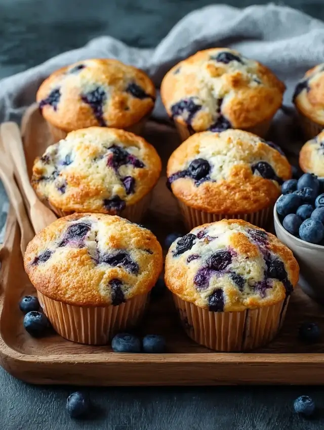 How to Make Blueberry Yogurt Muffins This easy blueberry yogurt muffins recipe comes together in just a few simple steps. Lightly sweet, moist, and bursting with berries, it’s the kind of bake that feels homemade in all the right ways. Step 1 – Prep the Base To start your blueberry yogurt muffins, preheat your oven to 375°F and line a muffin tray with paper liners. In a large mixing bowl, whisk together melted butter, eggs, thick Greek yogurt, honey, and a splash of vanilla extract. The base of your blueberry yogurt muffins should be smooth and creamy before adding anything else—this is where all that moist texture comes from. Step 2 – Add the Dry Ingredients In a separate bowl, combine the flour, baking powder, baking soda, and a pinch of salt. Slowly add the dry mixture into your wet ingredients, stirring gently. With blueberry yogurt muffins, it’s important not to overmix. A few streaks of flour are fine—overworking the batter can make your muffins dense instead of fluffy. Step 3 – Fold in the Blueberries Time to bring your blueberry yogurt muffins to life! Gently fold in the fresh or frozen blueberries along with a bit of lemon zest. If you’re using frozen berries, toss them in a teaspoon of flour before adding them to the batter. This little trick helps keep the batter light and prevents it from turning purple. Step 4 – Fill and Bake Scoop the batter evenly into your prepared muffin tray, filling each liner about three-quarters full. Pop your blueberry yogurt muffins into the oven and bake for 18 to 22 minutes. You’ll know they’re ready when the tops are golden and a toothpick inserted in the center comes out clean. Let your blueberry yogurt muffins cool in the pan for about 5 minutes before transferring them to a wire rack. Once fully cooled, they’re ready to enjoy—soft, tangy, and full of juicy bursts in every bite.