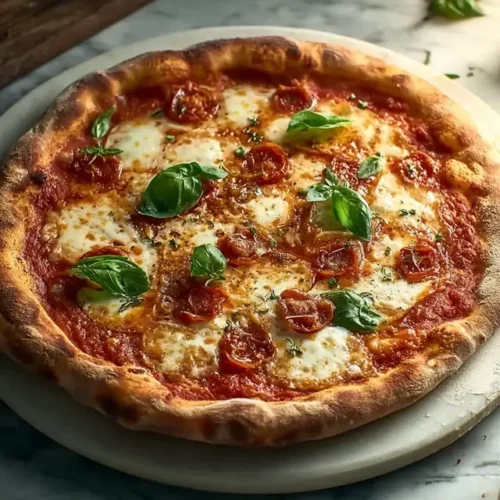 Authentic Neapolitan pizza recipe with fresh basil and mozzarella