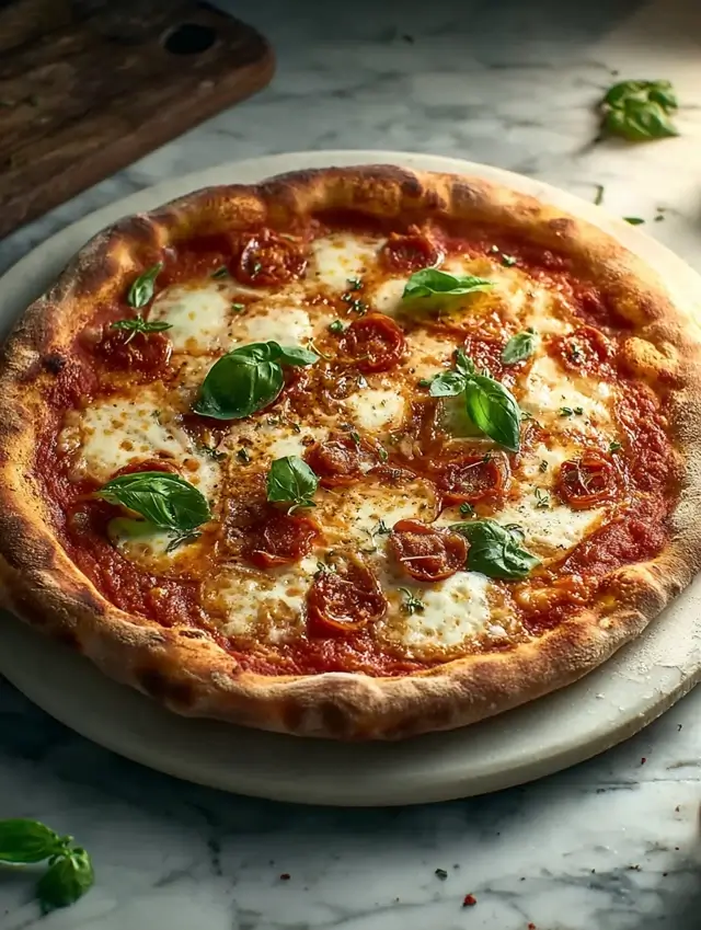 Authentic Neapolitan pizza recipe with fresh basil and mozzarella