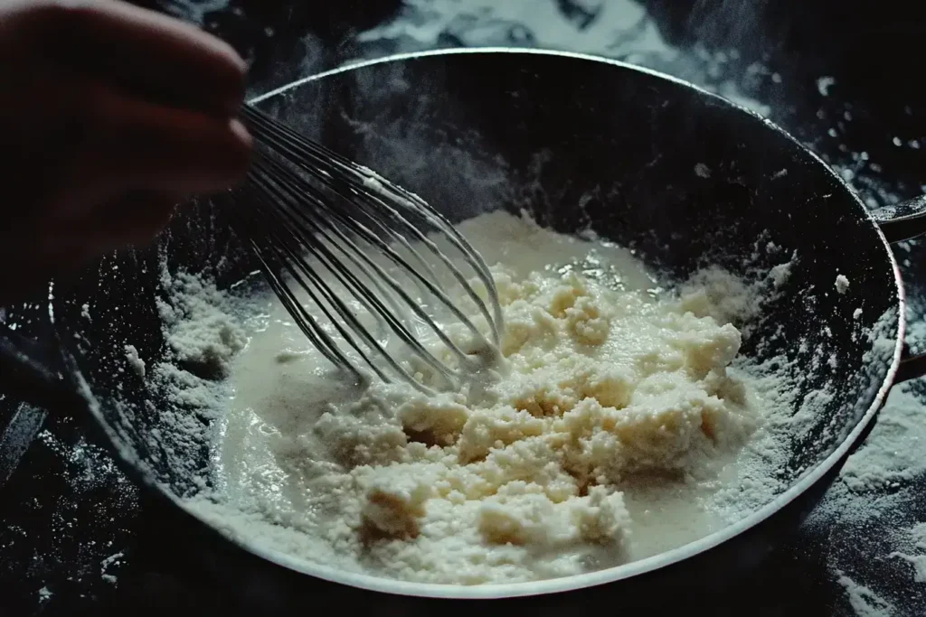 Making roux for white chicken enchilada sauce