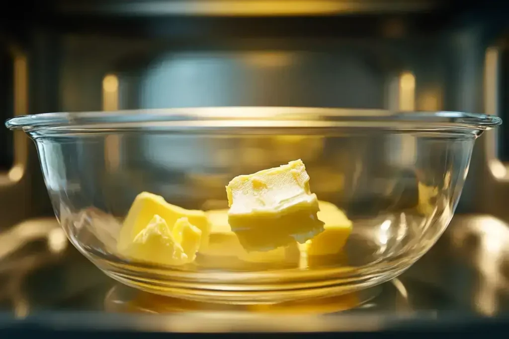 Melting butter in microwave for cookie dough