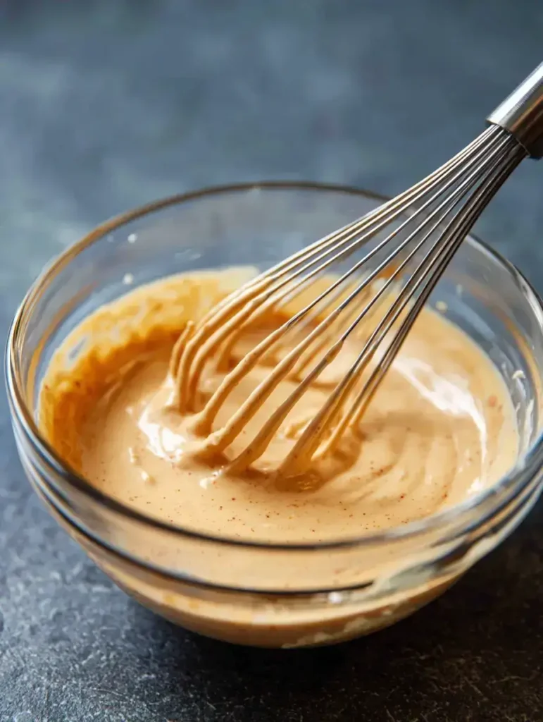 Homemade Big Mac dressing in mixing bowl