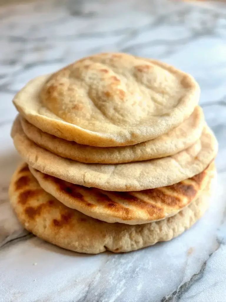 Soft and fluffy keto pita bread ready to be filled with your favorite low-carb toppings
